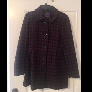 Houndstooth Winter Peplum Peacoat